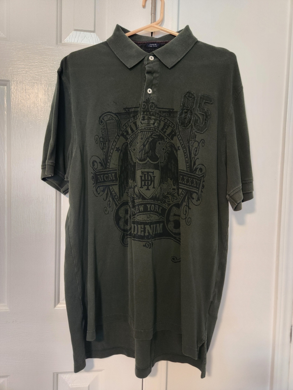 Tommy Hilfiger Olive Green Graphic Crest Polo
